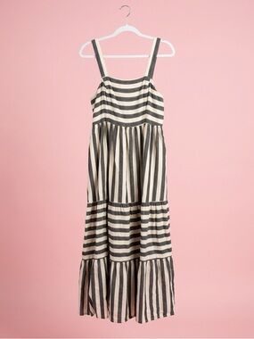 Women Striped Black and Cream Sundress